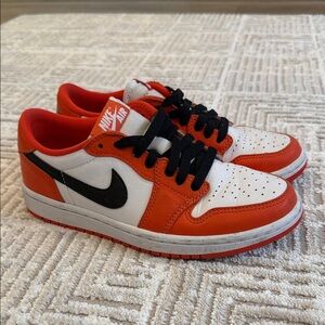Nike Jordan 1 Low OG Starfish Women's Sneaker Black Orange White